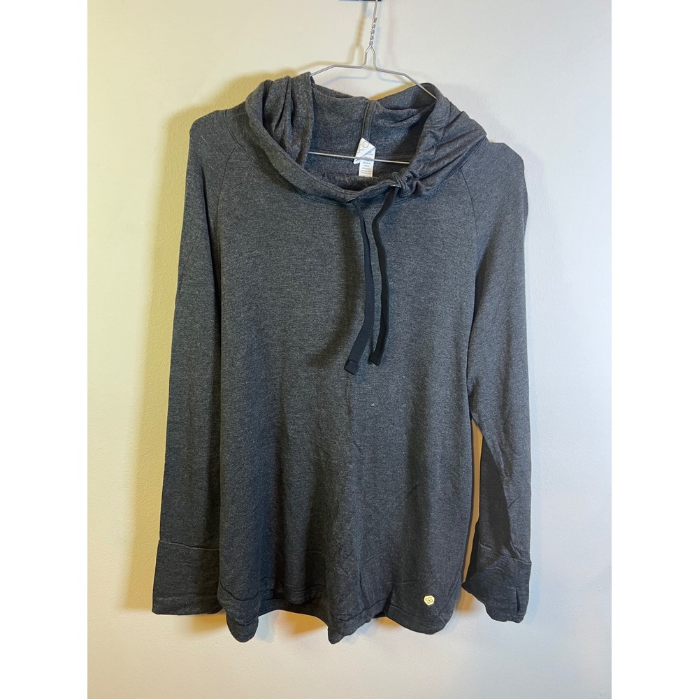 Scorpio Sol Womens Hoodie Cowl Neck Thumbholes Charcoal Gray Size L
